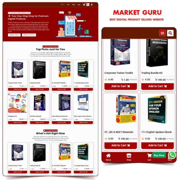 Digital Product Website Template – Launch Your Online Store Fast